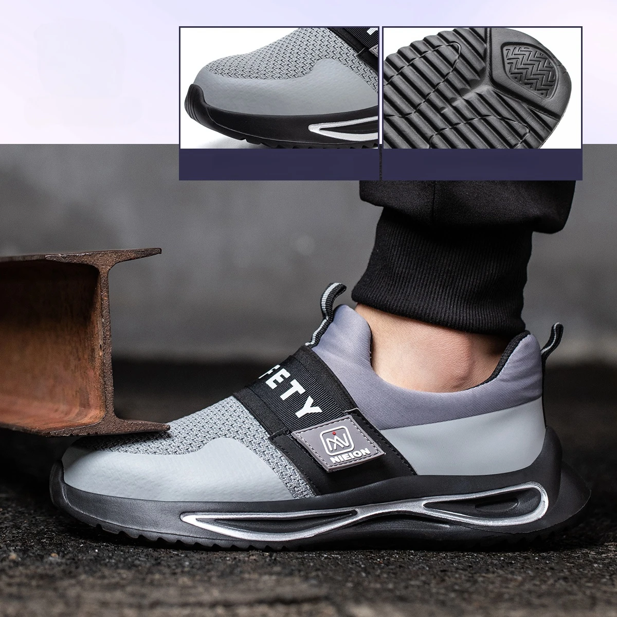 New Man Safety Shoes Puncture-Proof Work Shoes Lightweight Breathable Casual Sneaker Women Protective