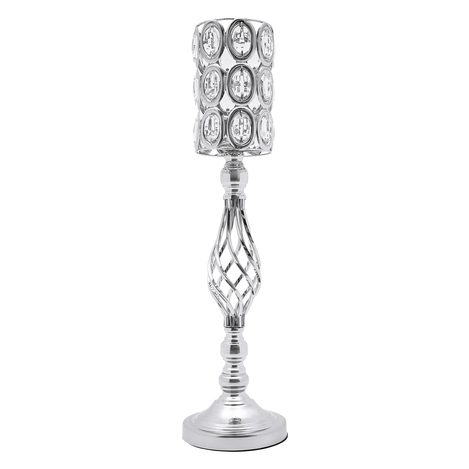 

Tall Wedding Flower Vase, Crystal Beads, Silver Frame, 202-inch Height, Durable for Weddings, Events, Home Decoration