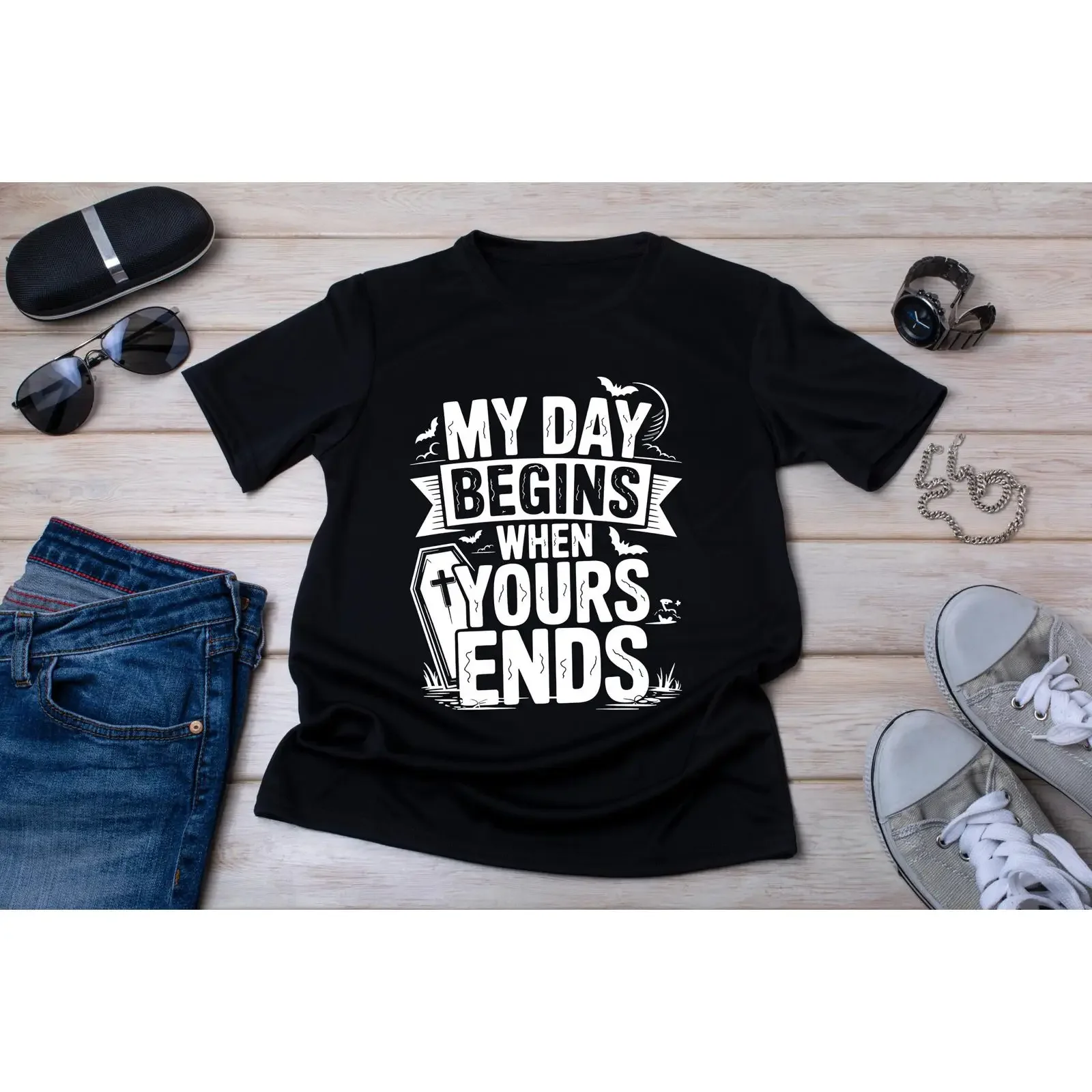 Mortuary T Shirt Dark Humor for Funeral Director Embalmer vintage Washed homme Breathable Comfortable graphic Soft Versatile