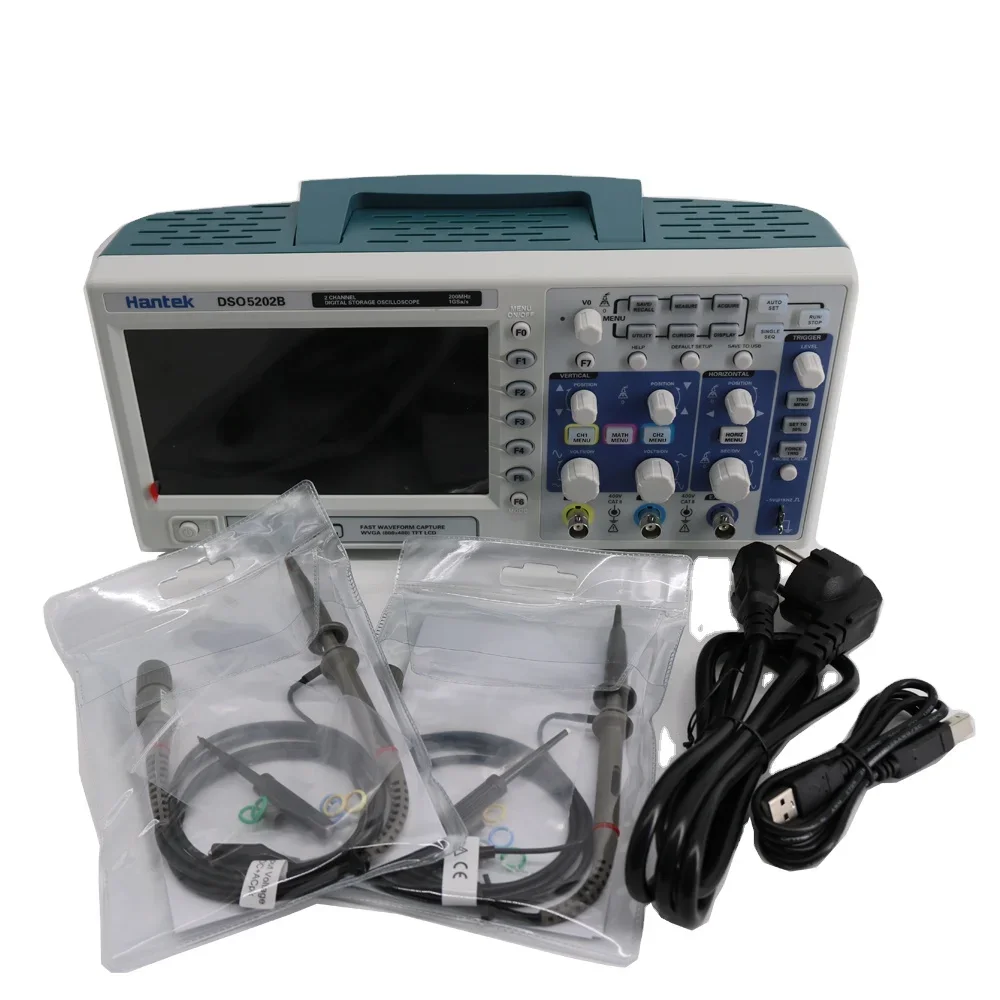 Osciloscopio Digital de Almacenamiento Hantek DSO5202B 2026, 200MHz, 1GSa/s, Pantalla LCD TFT de 7 Pulgadas, DSO-5202B, 2 Canales