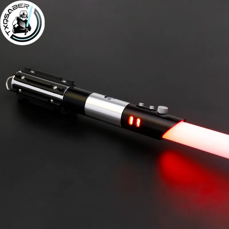 

TXQSABER RGB Vader Heavy Dueling NeoPixel Lightsaber Smooth Swing Soundfonts Blaster Flash on Clash Laser Jedi Sword Kids Toys