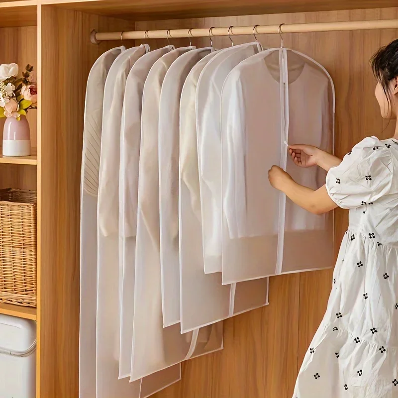 5 Stück Staubdichte Kleiderschutzhüllen mit Reißverschluss, Kleiderbeutel zum Aufhängen, Langlebige Aufbewahrungstaschen für Kleidung – Detail 4