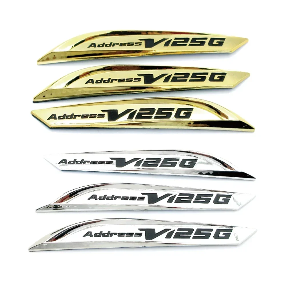 

For Suzuki Adres V125G Motorfiets Brandstof Gas 3D Tank Sticker Embleem Badge Decoratie Decals Hoge Kwaliteit ABS Chrome Gold