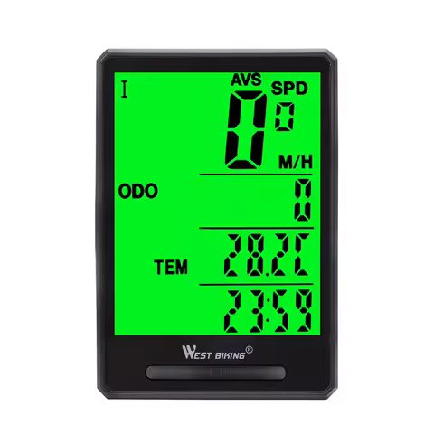 WEST BIKING Cycling Speedometer Digital Large Screen Waterproof LCD Backlight Wireless and Wired Bike Odometer Bicycle Computer