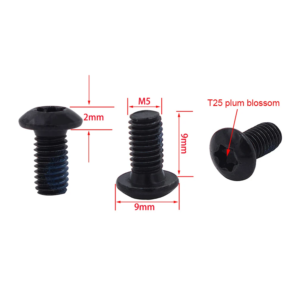 12pcs Bicycle Disk Brake Rotor Bolts M5x9mm Steel MTB Bike Color Non-slip Disc Screw Mountain Bike Accessories