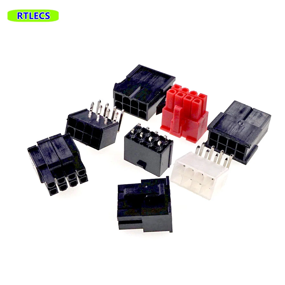 5pcs 4.2m CPU 8 Pin 4+4 Position Receptacle Plug Housing Male Header Power Supply ATX PSU EPS12V Motherboard Mainboard Connector