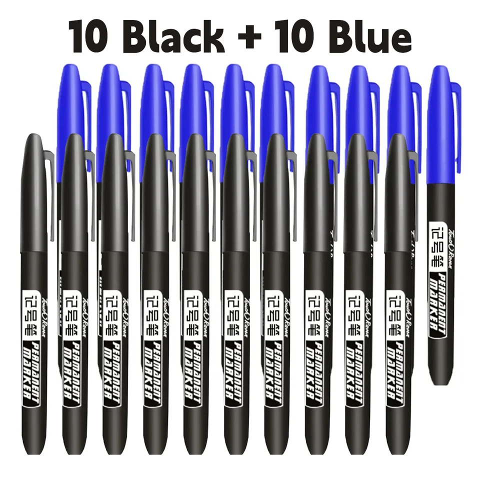 6 PCS Permanent Marker Pen Manga Drawing Markers Black Blue Red Waterproof Ink Sketch Pens Stationery Art School Supplies, image 14