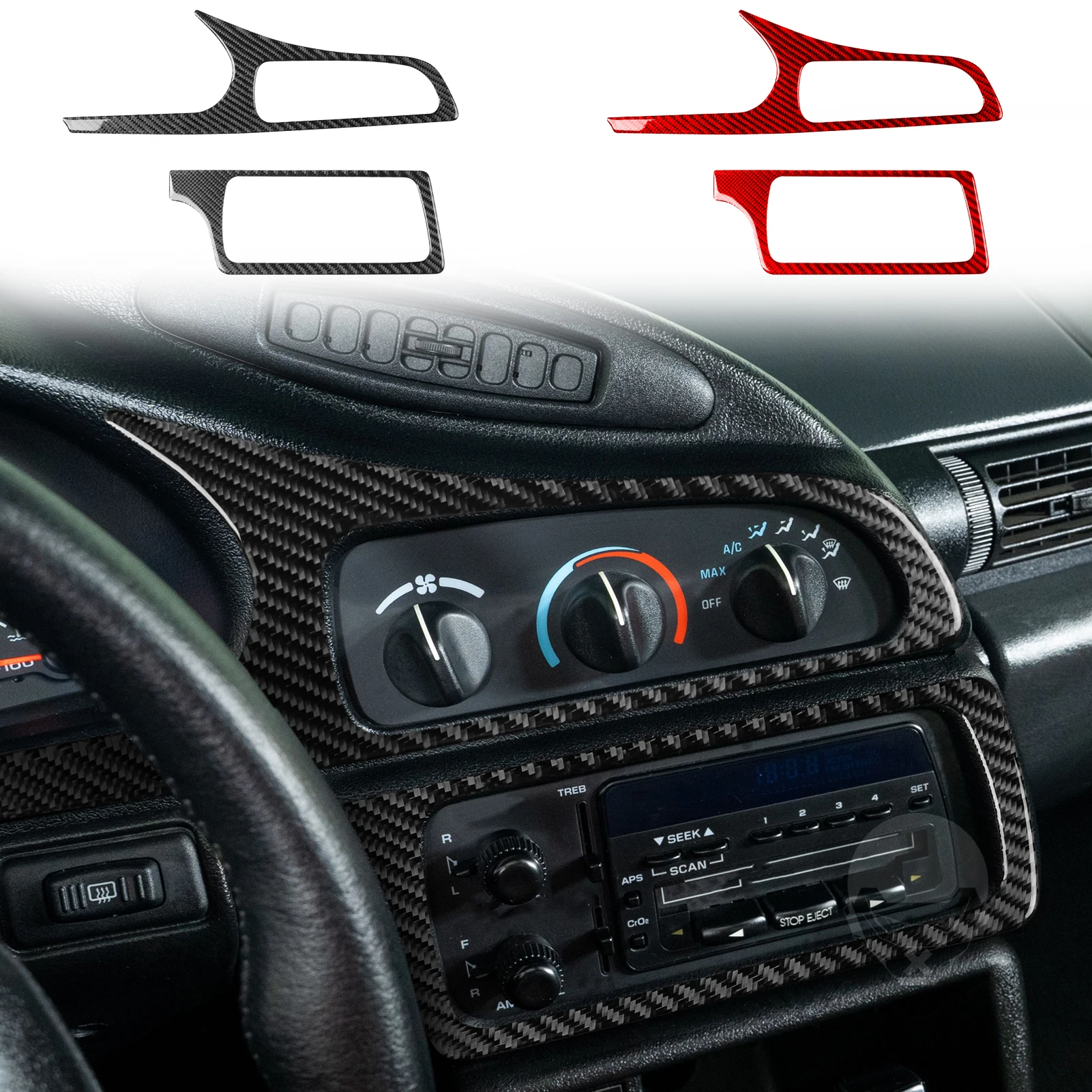 For Chevy Camaro F-Body 1993-1996 Carbon Fiber Car Interior Accessories Dashboard Trim Window Lift Gear Shift Panel Set Sticker