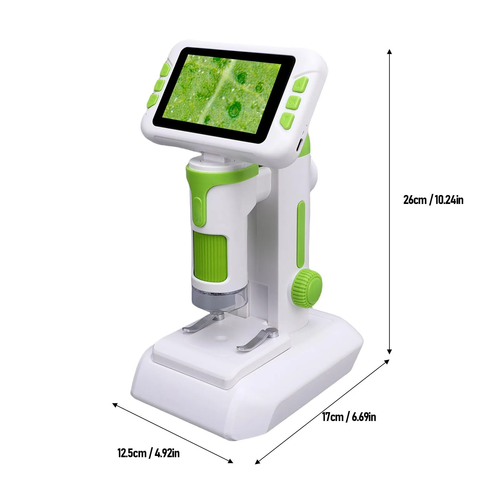 Kids Microscope 1600X 4 Inch LCD Screen Handheld Desktop Digital Microscope with LED Light for Education Kids Digital Microscope