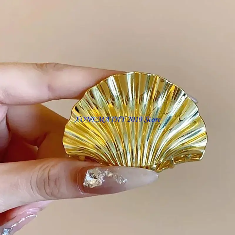 

F42F Elegant Hair Accessory Alloy Shell Hair Claw Clip Hairpieces Hair Decoration For Styling Long Hair With Secure Hold