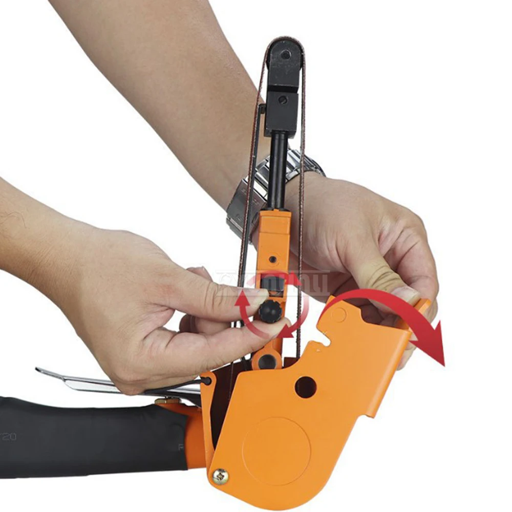 Powerful Pneumatic Belt Sander with Sound-Dampening Handheld Belt Sander, Polisher, High-Speed Belt Sander, and Grinder