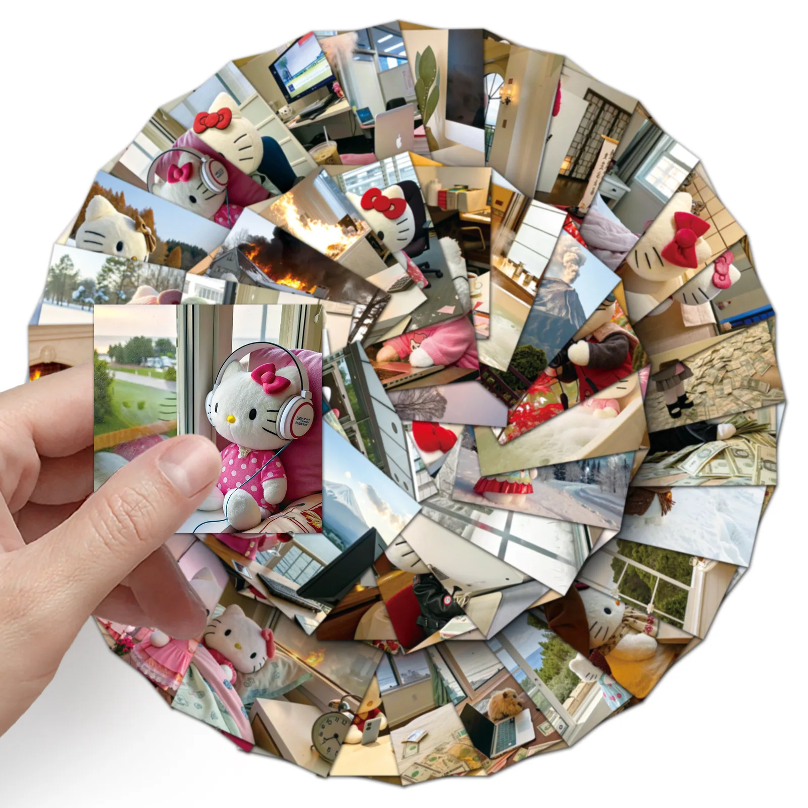 54 個かわいいハローキティ落書きステッカーサンリオ漫画ステッカー余暇時間装飾ラップトップ電話ギター車バイクデカールギフト