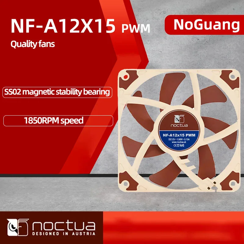 

Вентилятор охлаждения шасси Noctua NF-A12x15 12 см, бесшумный вентилятор охлаждения ЦП FLX PWM 120x120x5 мм