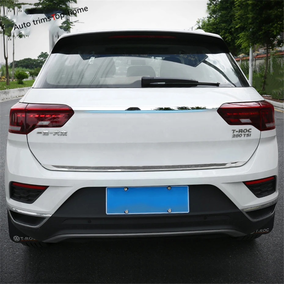 

Accessories Rear Tail Trunk Lid Upper Tailgate Decor Overlay Strips Cover Trim For Volkswagen T-Roc T Roc 2018 - 2023 Exterior