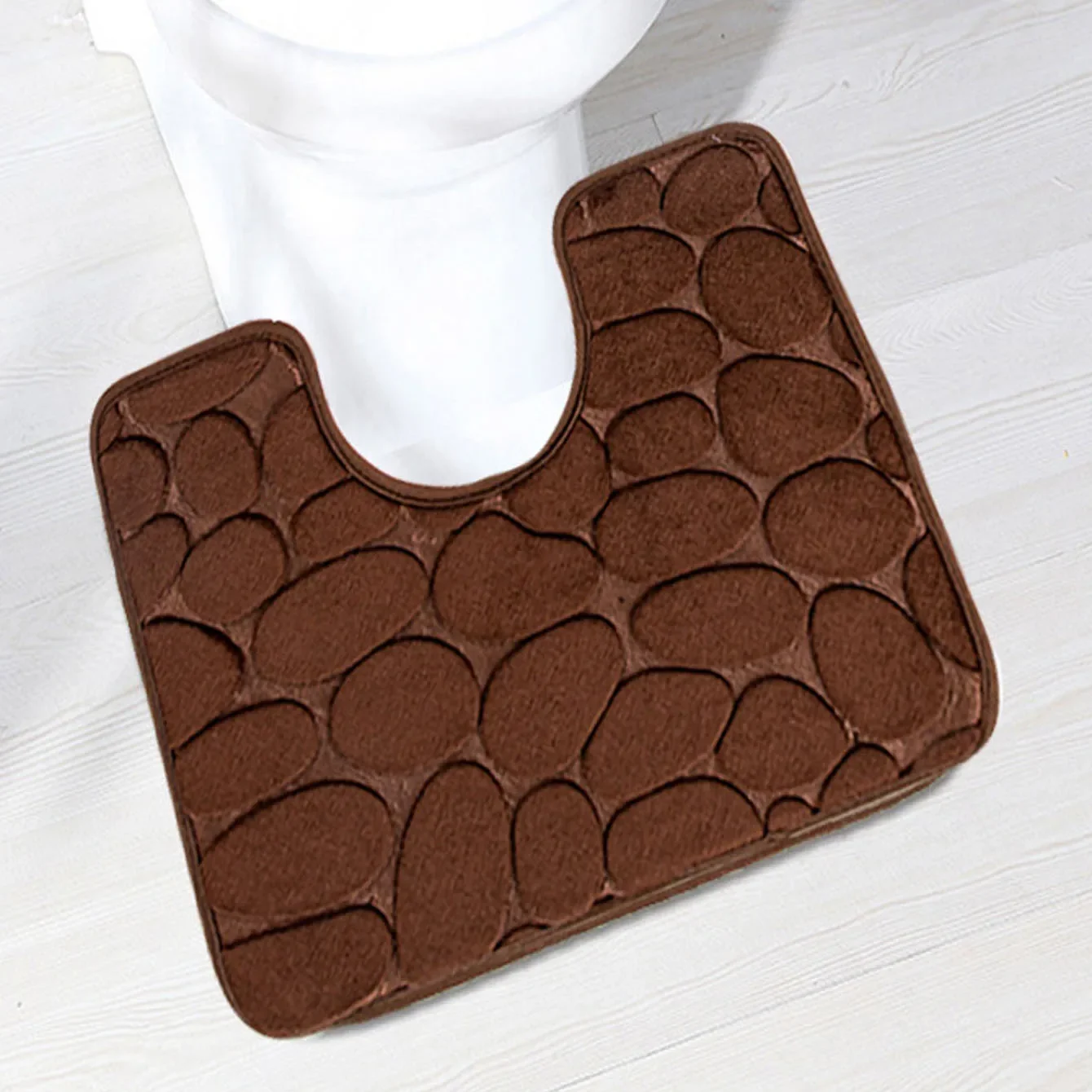 U-shaped Toilet Bath Mat Polyester ToiletMat Soft Anti-Skid Water Absorbing Door Mats Bathroom Home Decoration Toilet Door Mat