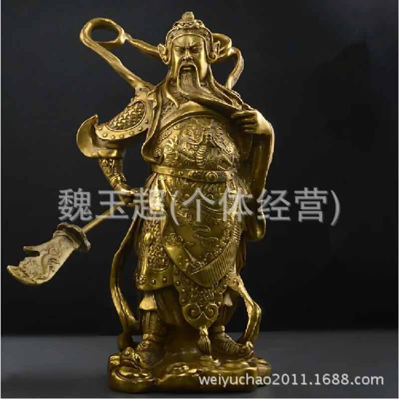 Factory Direct Sales Pure Guan Gong Decoration Copper Statue God of War and Wealth Opening Gift Feng Shui Crafts Shop Gua