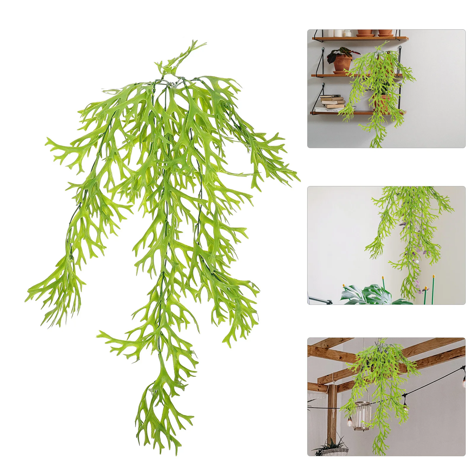 

2pcs Spray-Colored Wall Hanging Fern Decor Artificial Plants For Home Garden Landscape Decoration Simulation Plant Ferns Plastic