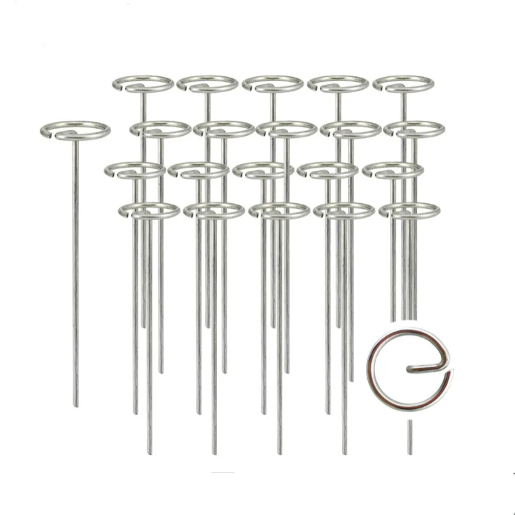 60 قطعة ستابلز المناظر الطبيعية 6in حديقة حصص غطاء أرضي النسيج دائرة دبابيس علوية لوازم الحدائق دعم النبات والعناية #5