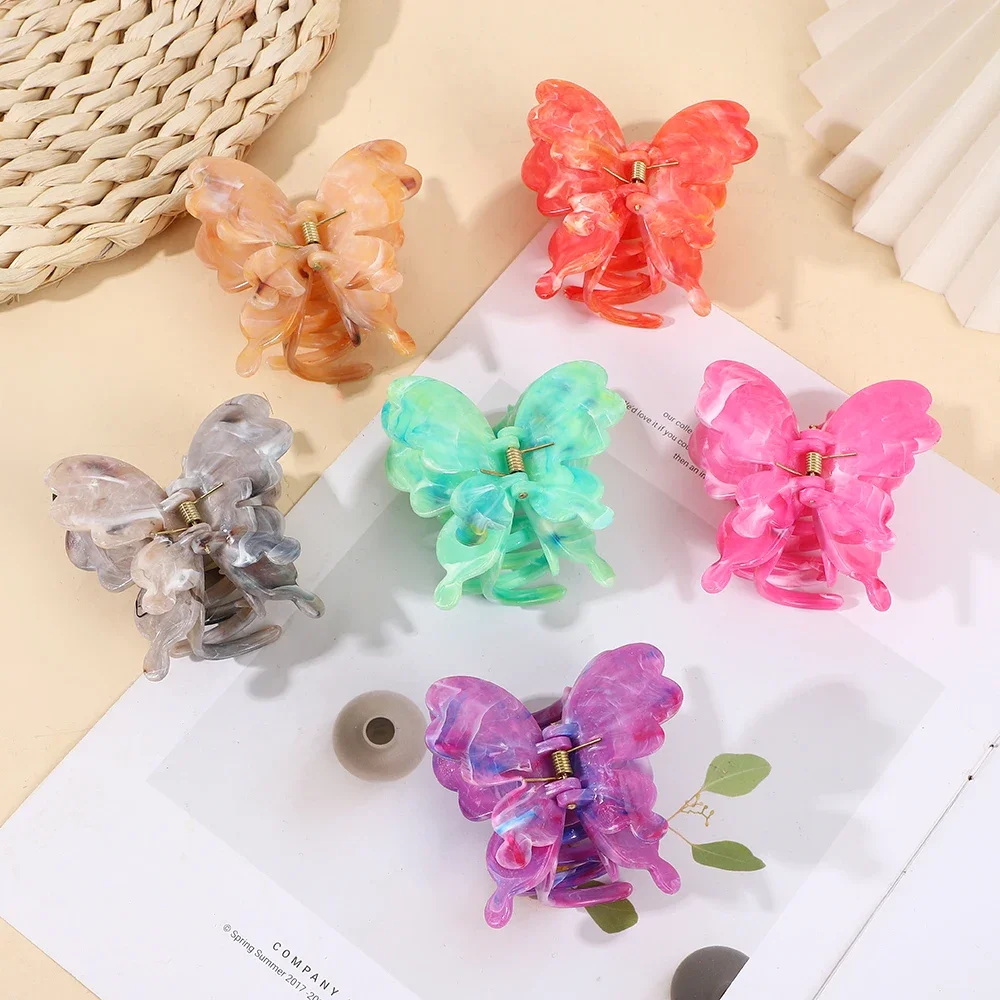 

Artistic Style Colorful Hair Clip for Women Sweet and Fresh Marbling Retro Hair Accessories Swallowtail Butterfly Hairpins