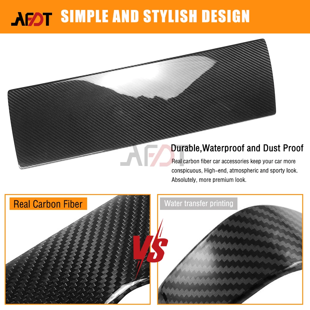 AFDT For Tesla Model 3 Highland 2024 Carbon Fiber Interior Dashboard Side Panel Glove Box Cover Accessories