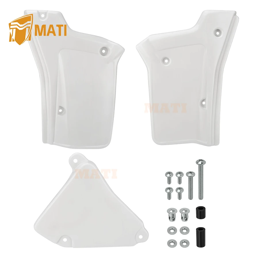M MATI Left & Right Side Panels Covers Set White for Honda XR200R XR250R 1984-2002 17220-KK0-000ZB 83500-KK0-770ZB
