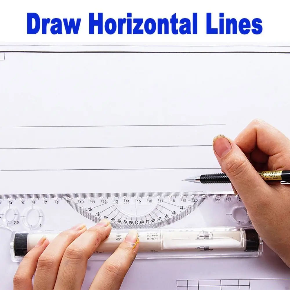 High Quality Plastic Parallel Roller Ruler Transparent 15/30CM Drawing Measuring Tool Angle Balance Ruler Students