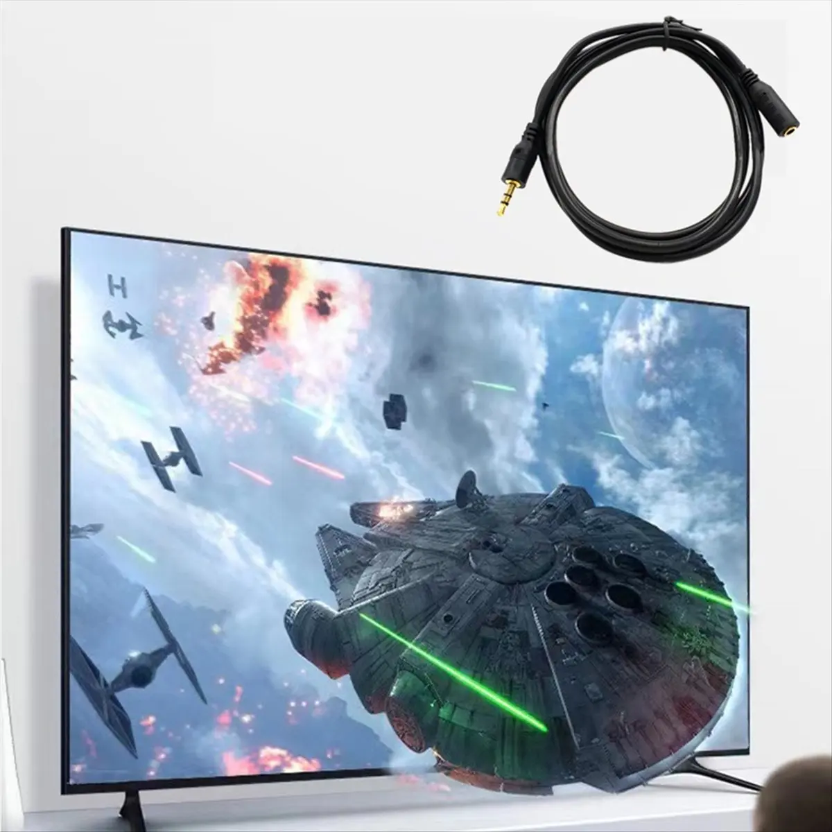 【lucky】 3 Meters Headphone Extension Cable 3.5mm Male to Female for Headphone IPhone IPad Smartphones Tablets