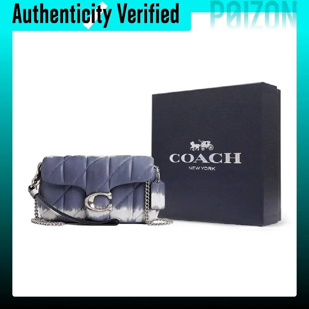 COACH Tabby Nappa Leather Shoulder Bag, Crossbody Bag Small Women's Midnight Marine Blue Multicolor CU142-LHNI9