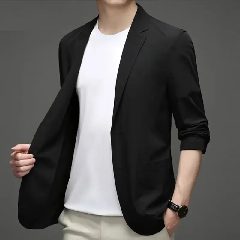 2024 Korean Trendy Men's Suit Top Casual Western-style Loose-fit Hong Kong Style Jacket For Spring Autumn Versatile