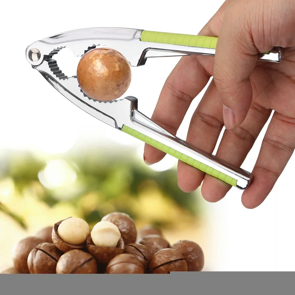 Stainless Steel Nut Cracker Quick Shell Opener Multi-Function Kitchen Tool for Almonds Walnut Hazelnut And Bolt ClampingFunction