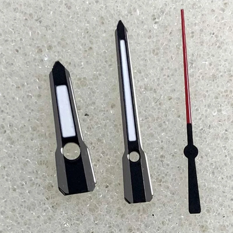 Высокое качество модифицированные зеленые светящиеся черно-красные 8 мм * 12 мм * 12,5 мм стрелки часов аксессуары для часов для механизма NH35/NH36/4R/7S