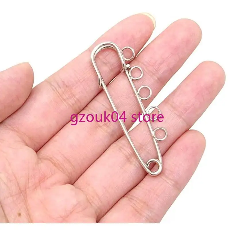 

68TD 10Pieces/set Heavy Duty Safety Pins Brooch Pins with 5 Holes for Blankets Skirts