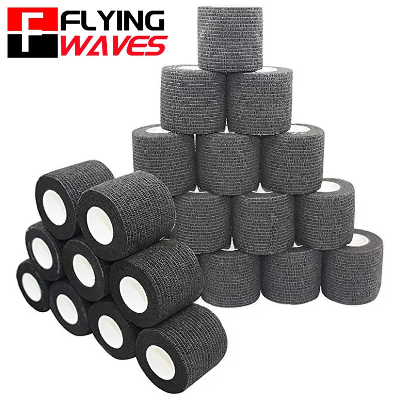 12-48 Rolls Self Adhesive Tattoo Bandage Athletic Sports Nonwoven Disposable Pet Vet Wrap Elastic First Aid Tape 1-4in