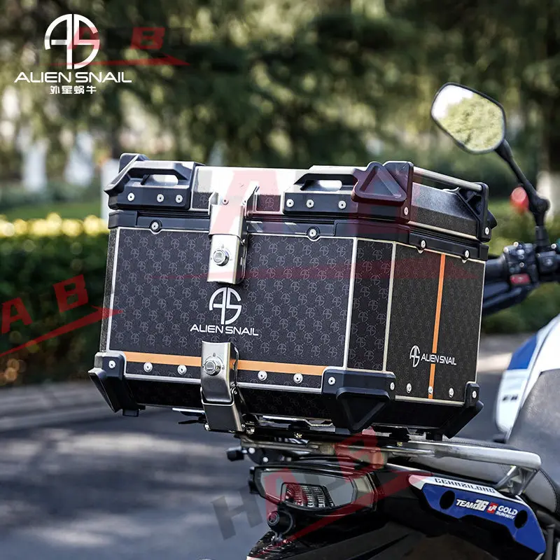 ALIEN SNAIL Motorcycle Tail Box 45L Aluminum Alloy Tail Quick Dismantling Waterproof Motorcycle Travel Pedal Motorcycle Trunk