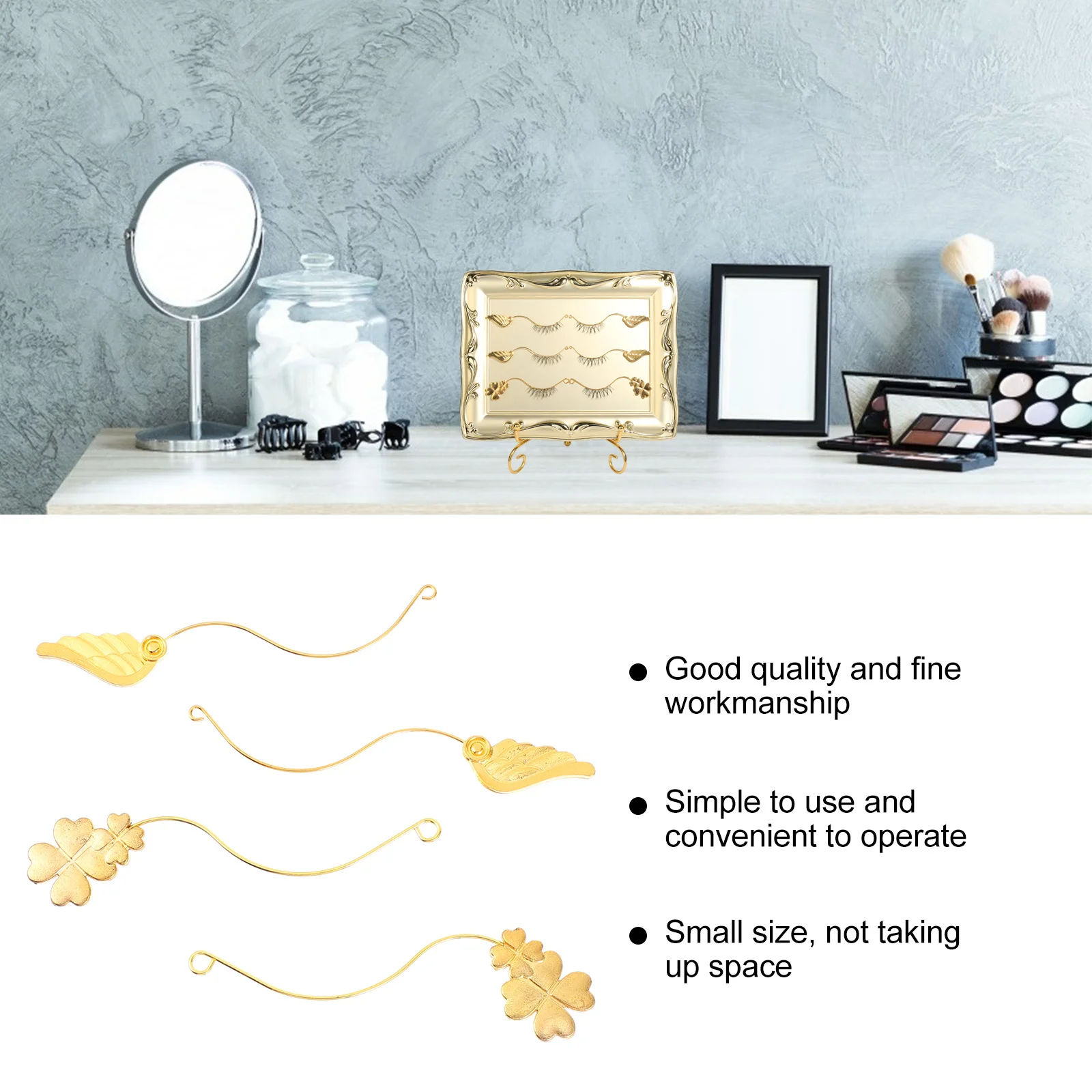 

4Pcs Eyelash Auxiliary Tool Small Portable Lash Extension Holder for Beginners Display Holder Lash Rack