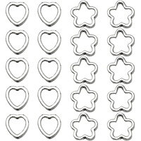 20pcs Beaded Frame Beads Spacer Bead Connectors, Heart Four Leaf Clover Spacer Beads for DIY Jewelry Making Accessories