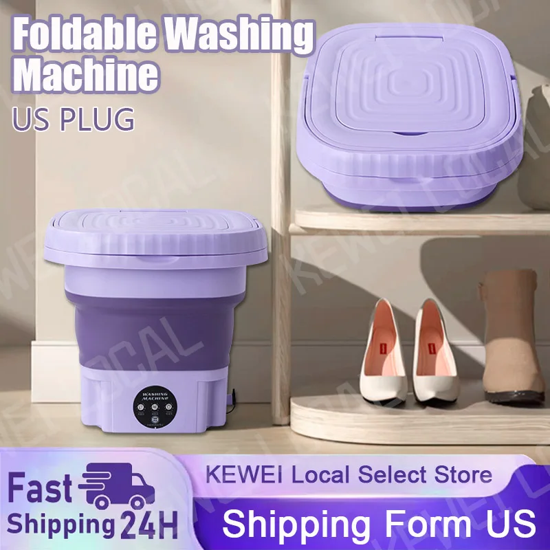 

Портативная складная стиральная машина 8л, сливочная стиральная машина с вилкой стандарта США для носков, нижнего белья, трусиков, общежития, бытовая техника