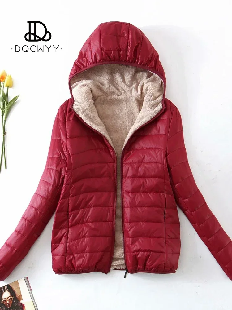 Women\'s Jacket Cotton New In Korean Fashion Hooded Slim Add Plush Parkas Keep Warm Winter Women\'s Cold Coat Solid Casual Tops