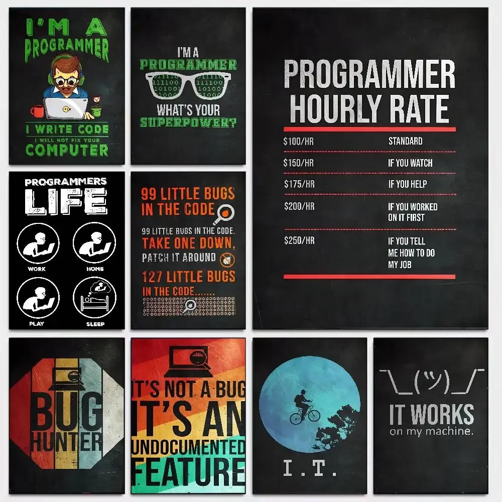 Gamer Zone Wall Art Funny Programmer Code Quotes Hacker Themed Room Decor Poster Art With Prints Home Bedroom Decoration Gift