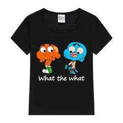 The amazing world of Gumball Gumball and Darwin What the what Kids T-Shirt Graphic Tshirt Girl Boy Casual Fashion Tops Tees