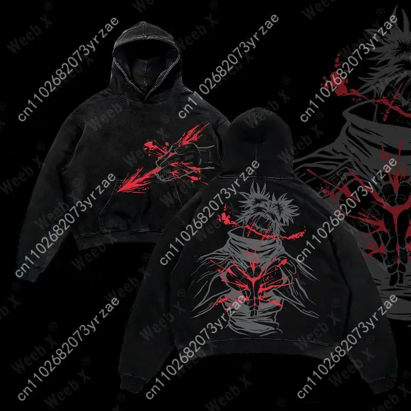 

JJK Merch Ретро стирка толстовка супер мягкая толстовка мужские женские пуловеры модные удобные толстовки дышащие винтажные топы