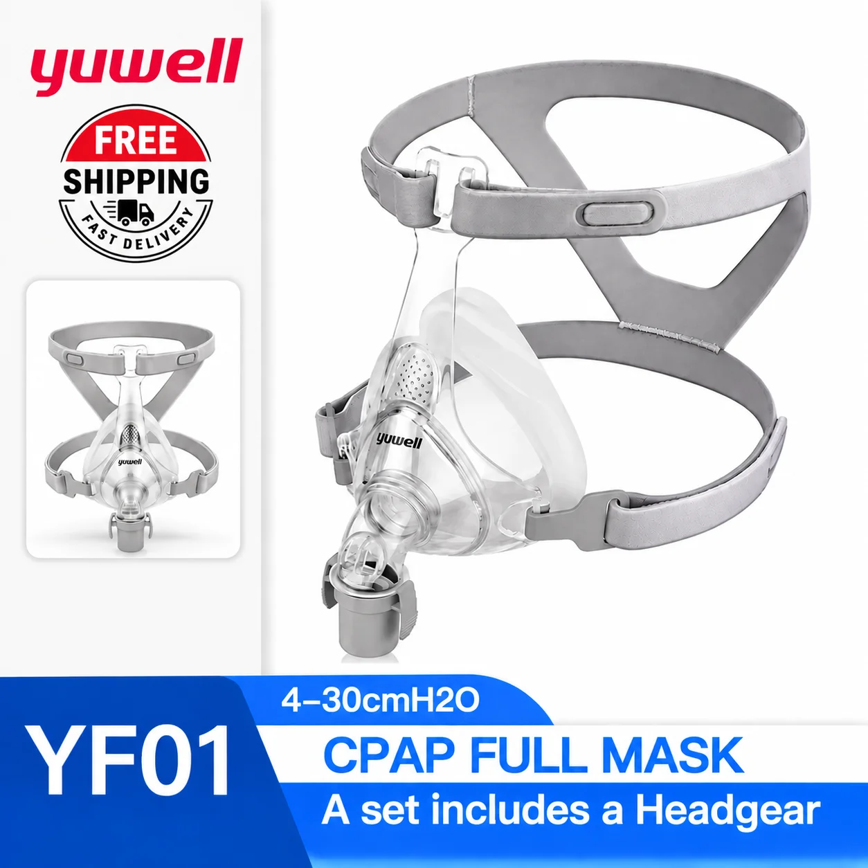 yuwell-yf-01-ヘッドギア付きマスク睡眠時無呼吸マスクポンプマシン
