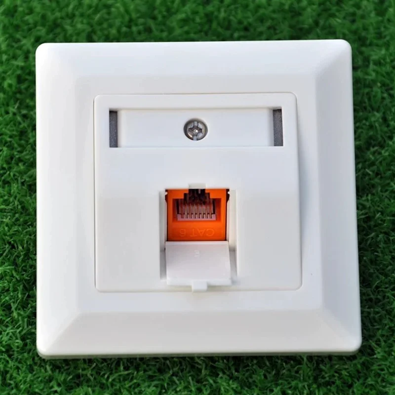 Linkwylan 80x80mm Single Port 1Port Faceplate Wall Plate With Metal Keystone Frame For RJ45 Shielded Modules Jacks