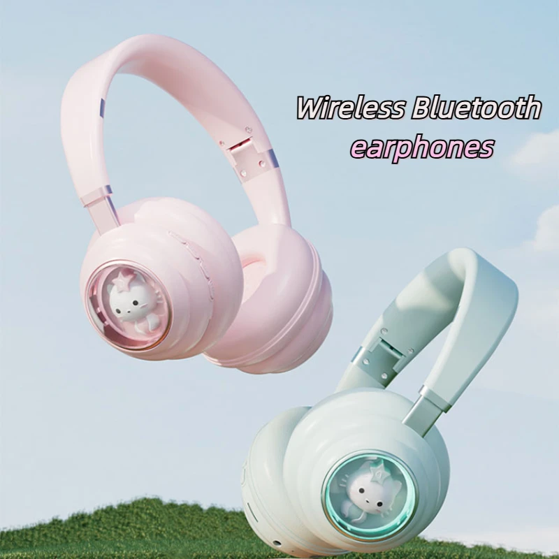 

Мультяшная кошка, планета, HIFI, качество звука, креативная беспроводная Bluetooth 5,3, космическая кабина с микрофоном, наушники, детский подарок