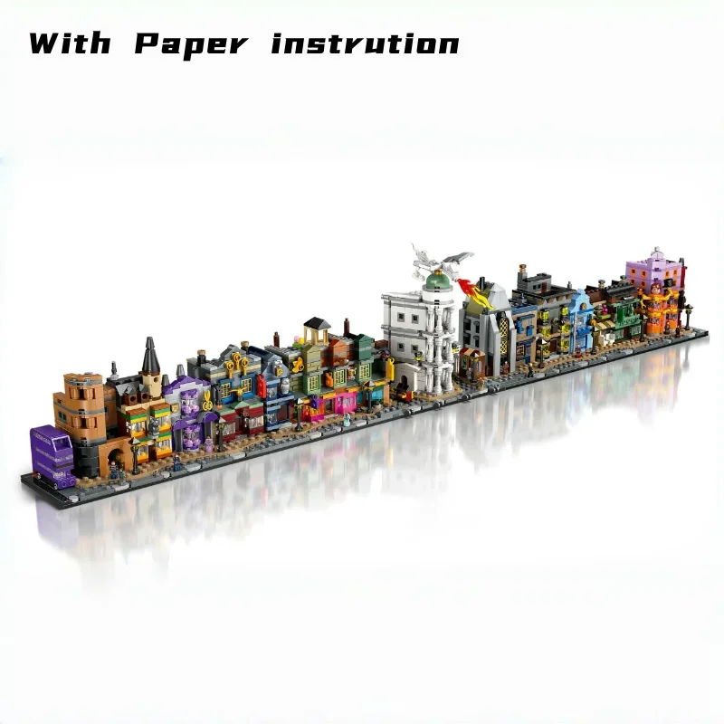hot Diagon Alley Bricks Building Blocks Compatible 2750pcs Magic Commercial Street Model Birthday Gifts for Adults Toys - view 6