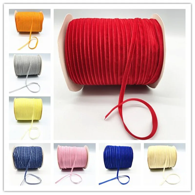 New 5yards 6mm Velvet Ribbon Wedding Handmade Ribbon Gift Wrapping Hair Bowknot DIY Party Decoration Christmas Ribbon