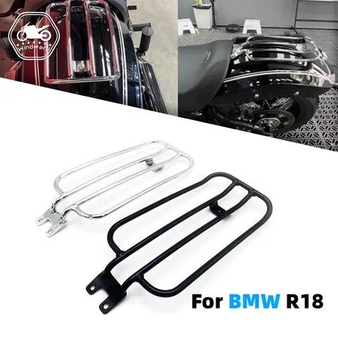 오토바이 액세서리 오토바이 밝은 블랙 솔로 시트 러기지 랙 지지대 선반, BMW R18 2020 2021 2022 R-18 R 18 용