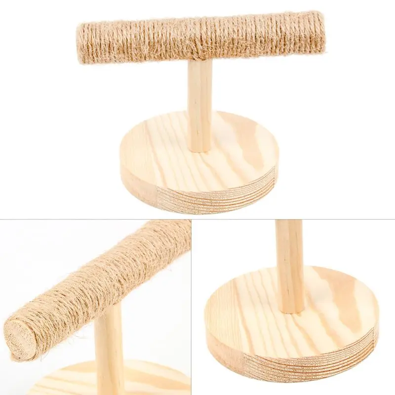 Natural Perch Parrot Bird Standing Branch with Base Grinding Claw Stand for Small Birds Easy to Install