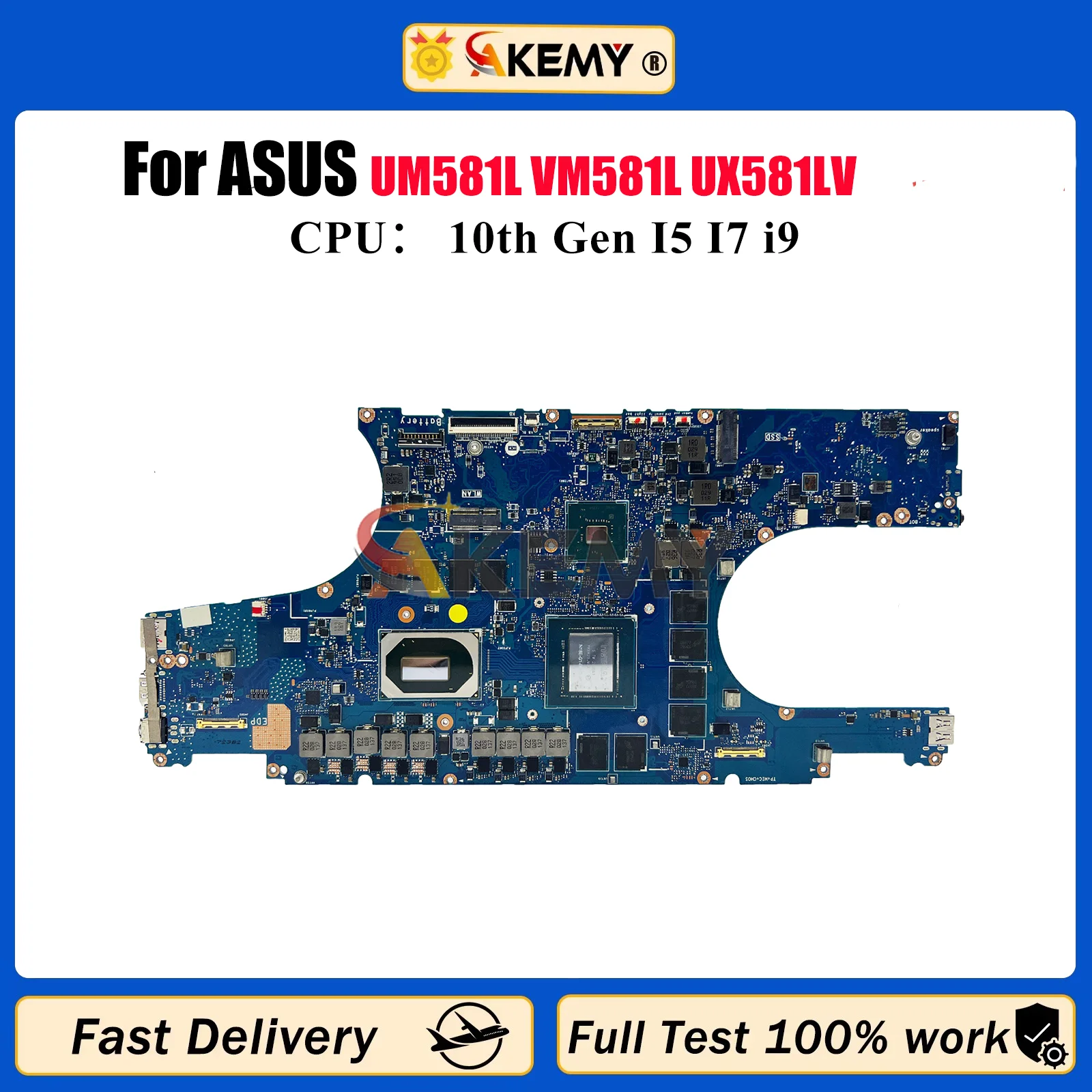 

UX581LV Материнская плата для ноутбука ASUS ZenBook UX581 UM581L VM581L UX581LV UX581LU UX581LS Материнская плата для ноутбука с процессором I5 I7 i9 stk