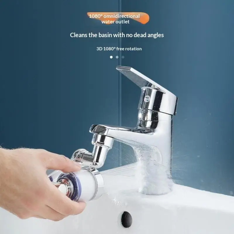 Universal 1080° Rotating Tap Extender Anti-Splash Water Filter Bubbler Easy Install Faucet Aerator for Home Kitchen Bath